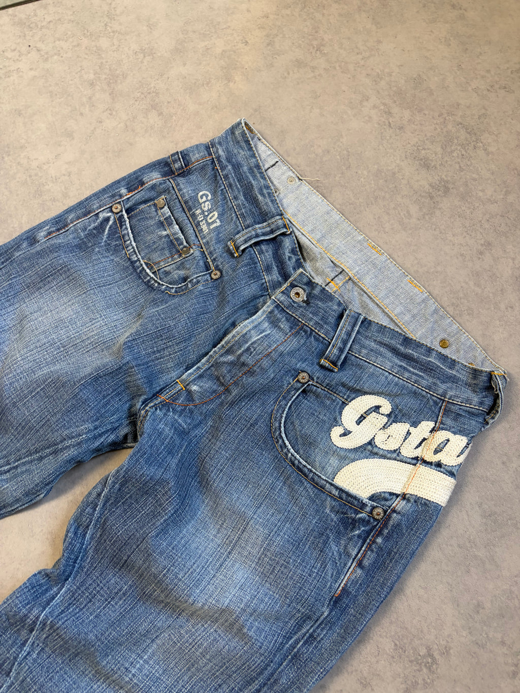 G Star Straight Jeans Big Logo (M)