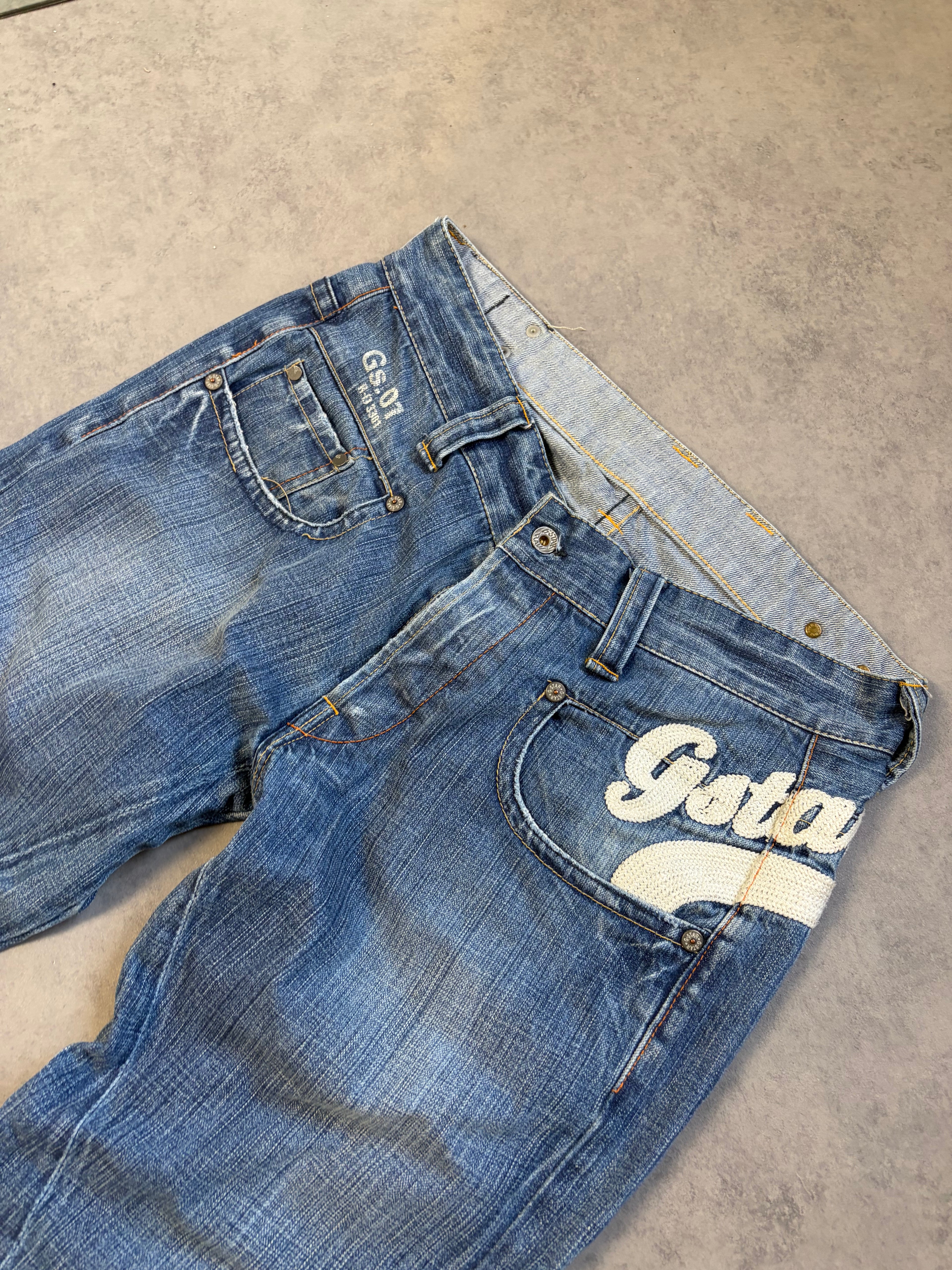 G Star Straight Jeans Big Logo (M)