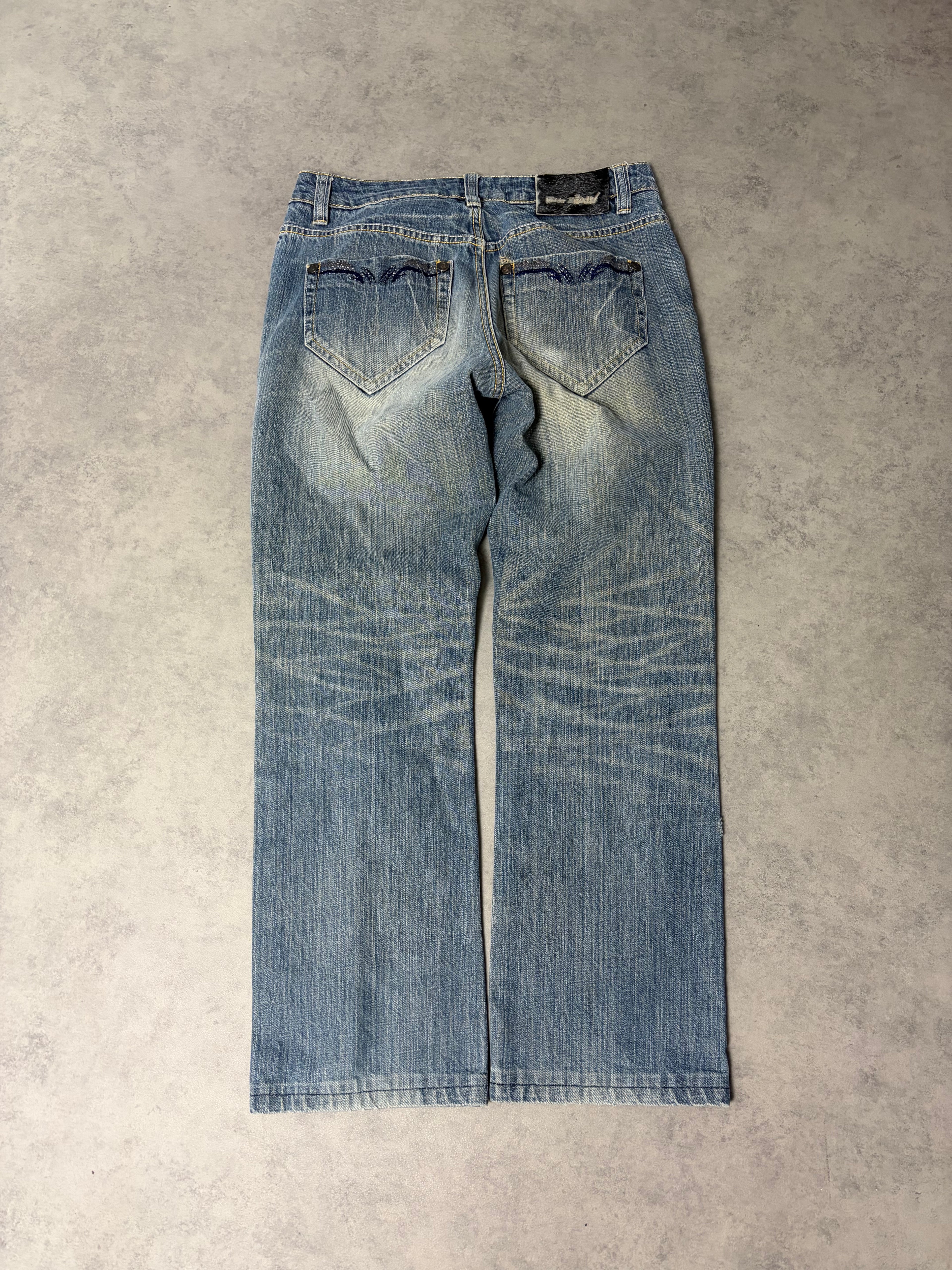 STRAIGHT WASCHED JEANS (XS)