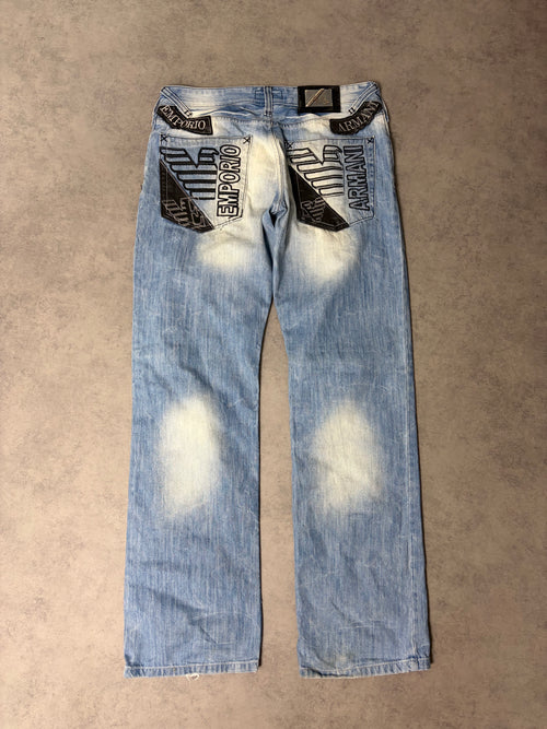 ARMANI BIG PRINT JEANS (M/L) STRAIGHT