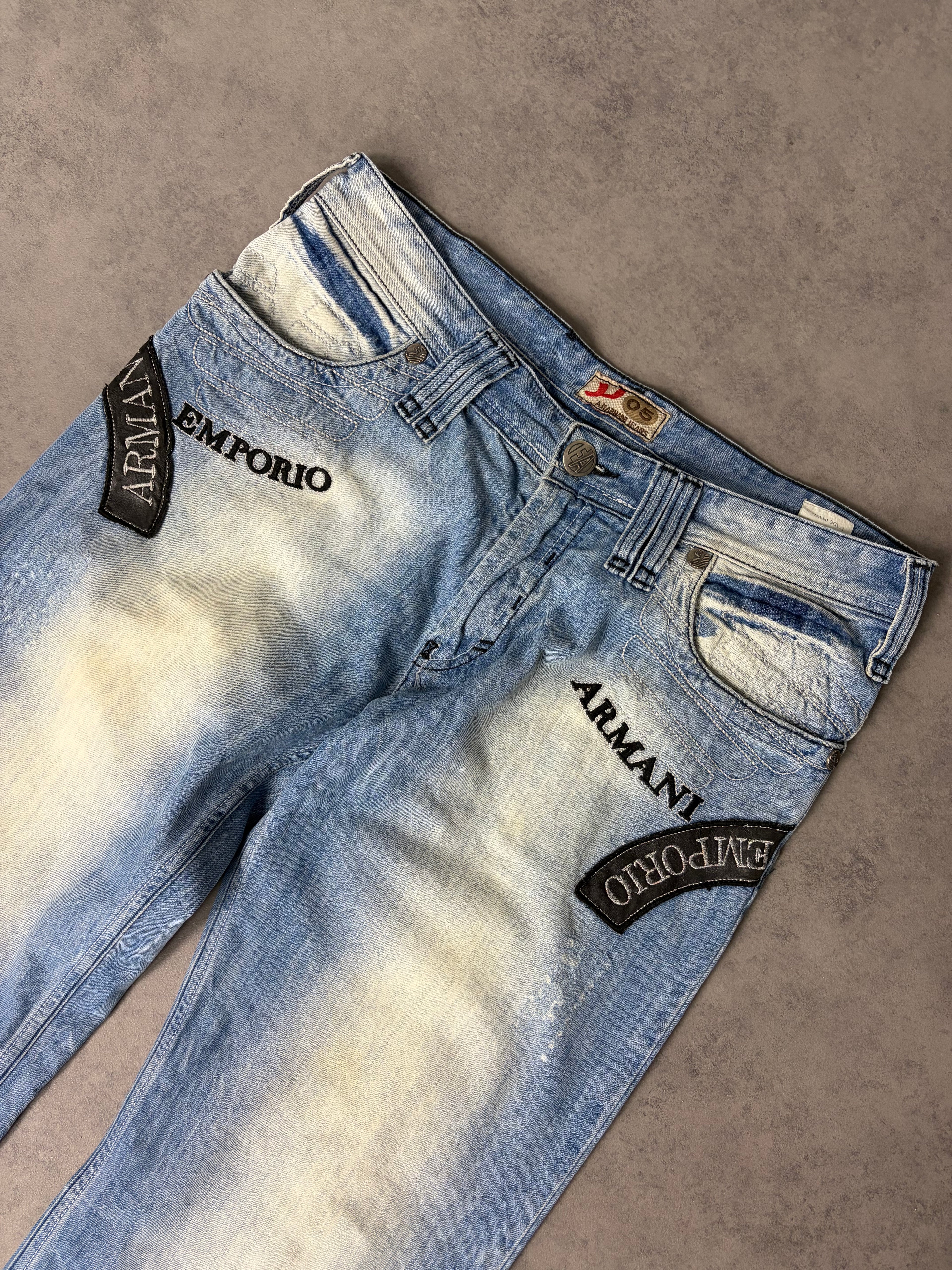 ARMANI BIG PRINT JEANS (M/L) STRAIGHT