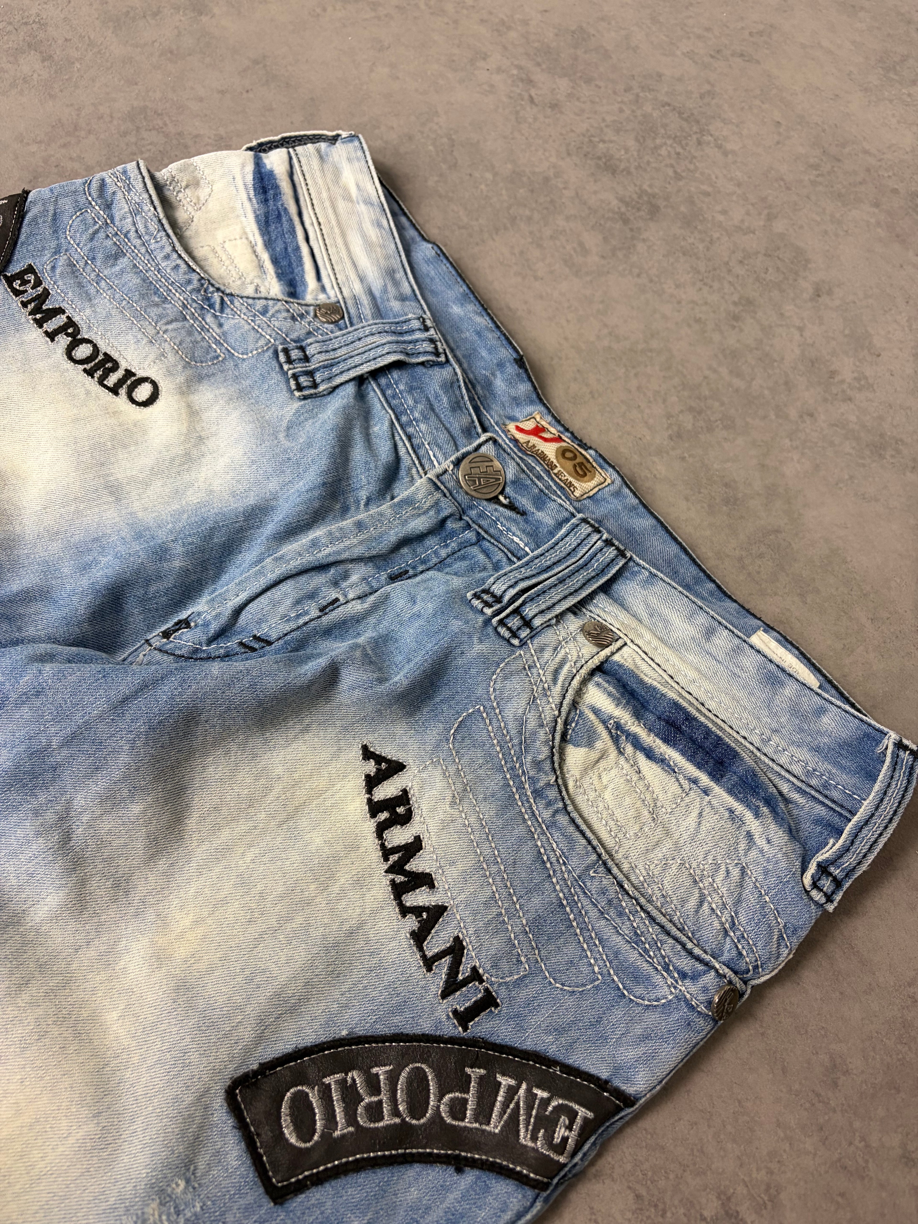 ARMANI BIG PRINT JEANS (M/L) STRAIGHT