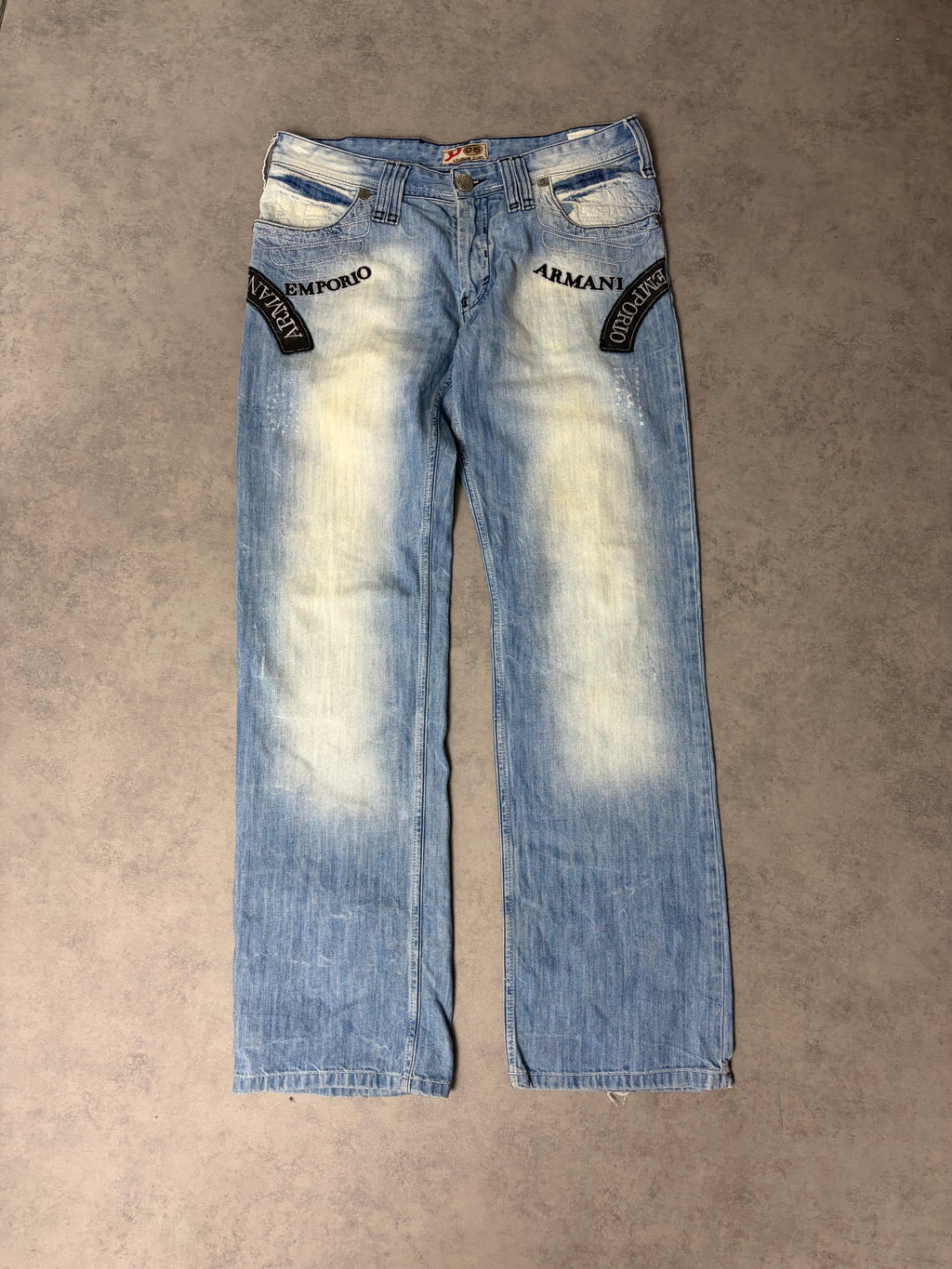 ARMANI BIG PRINT JEANS (M/L) STRAIGHT