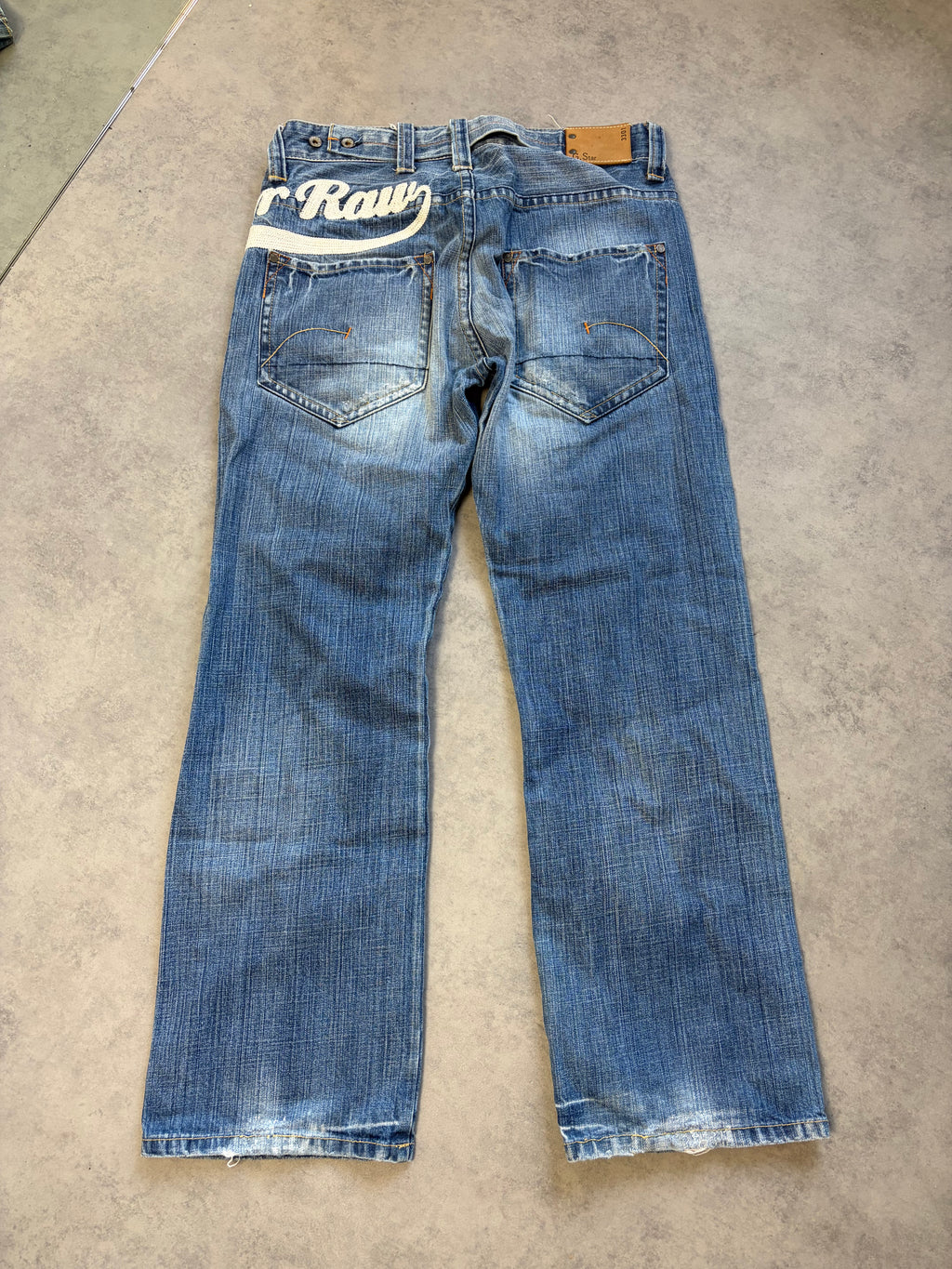 G Star Straight Jeans Big Logo (M)