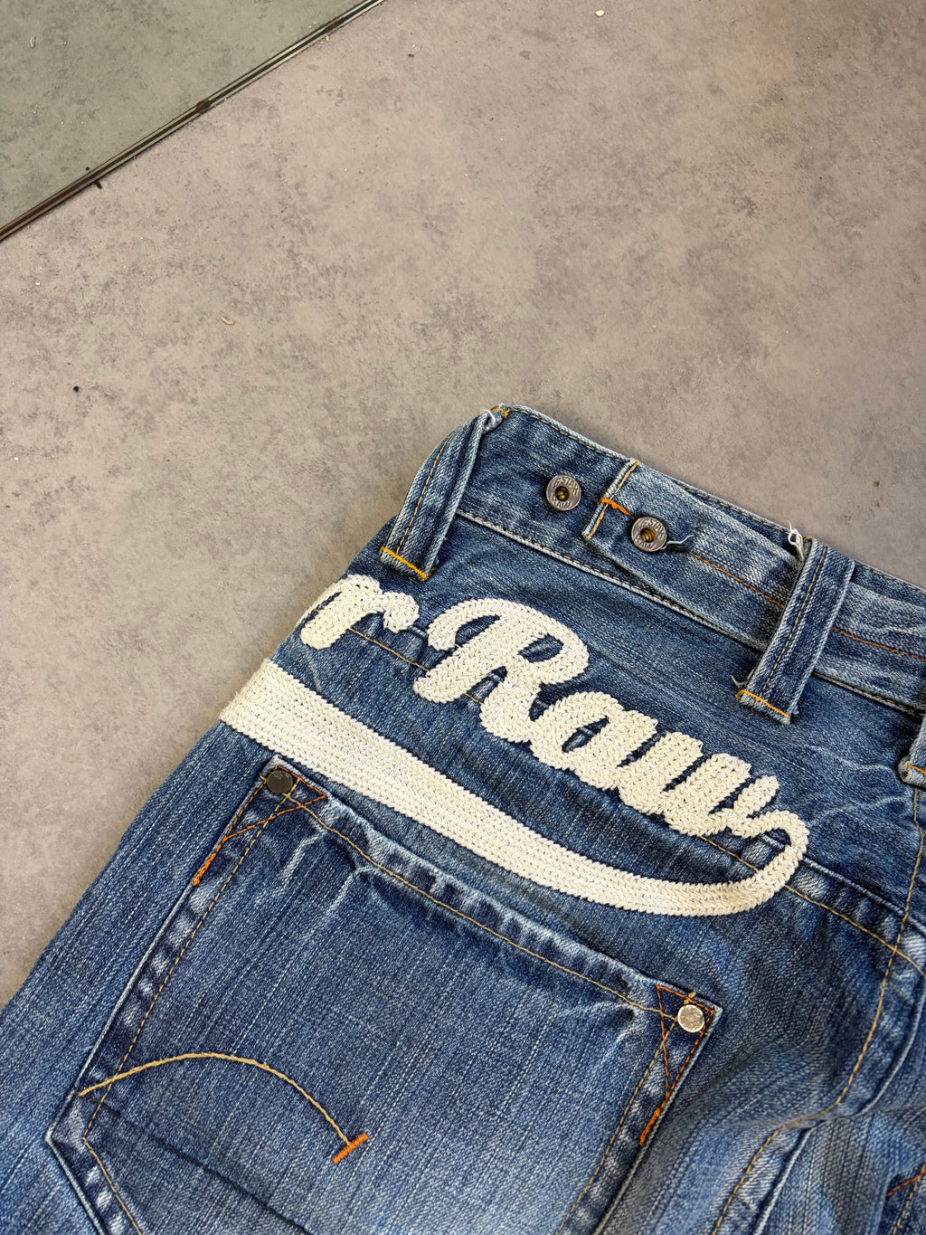 G Star Straight Jeans Big Logo (M)