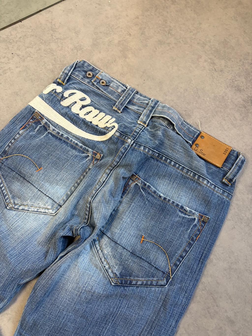 G Star Straight Jeans Big Logo (M)