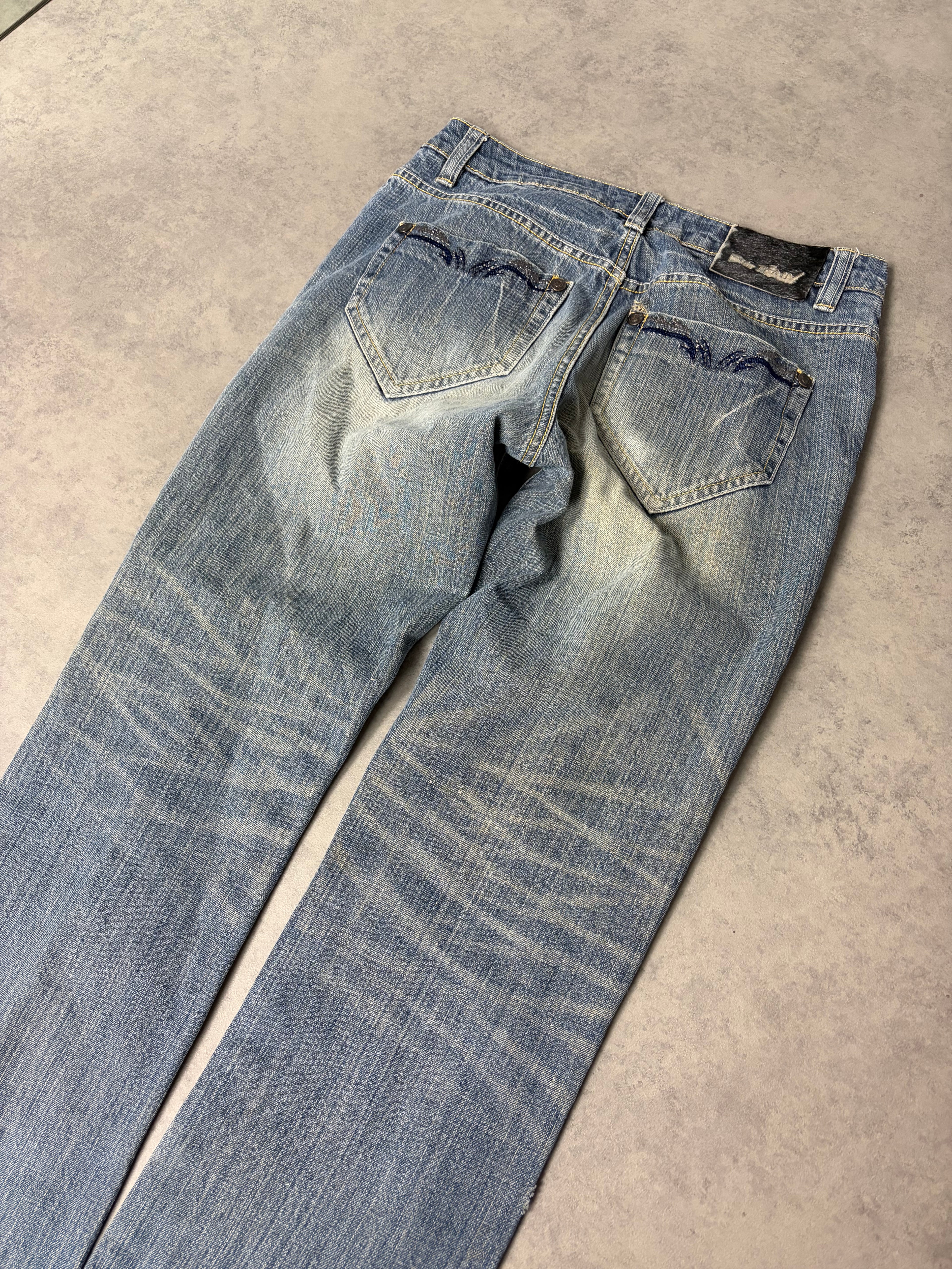 STRAIGHT WASCHED JEANS (XS)