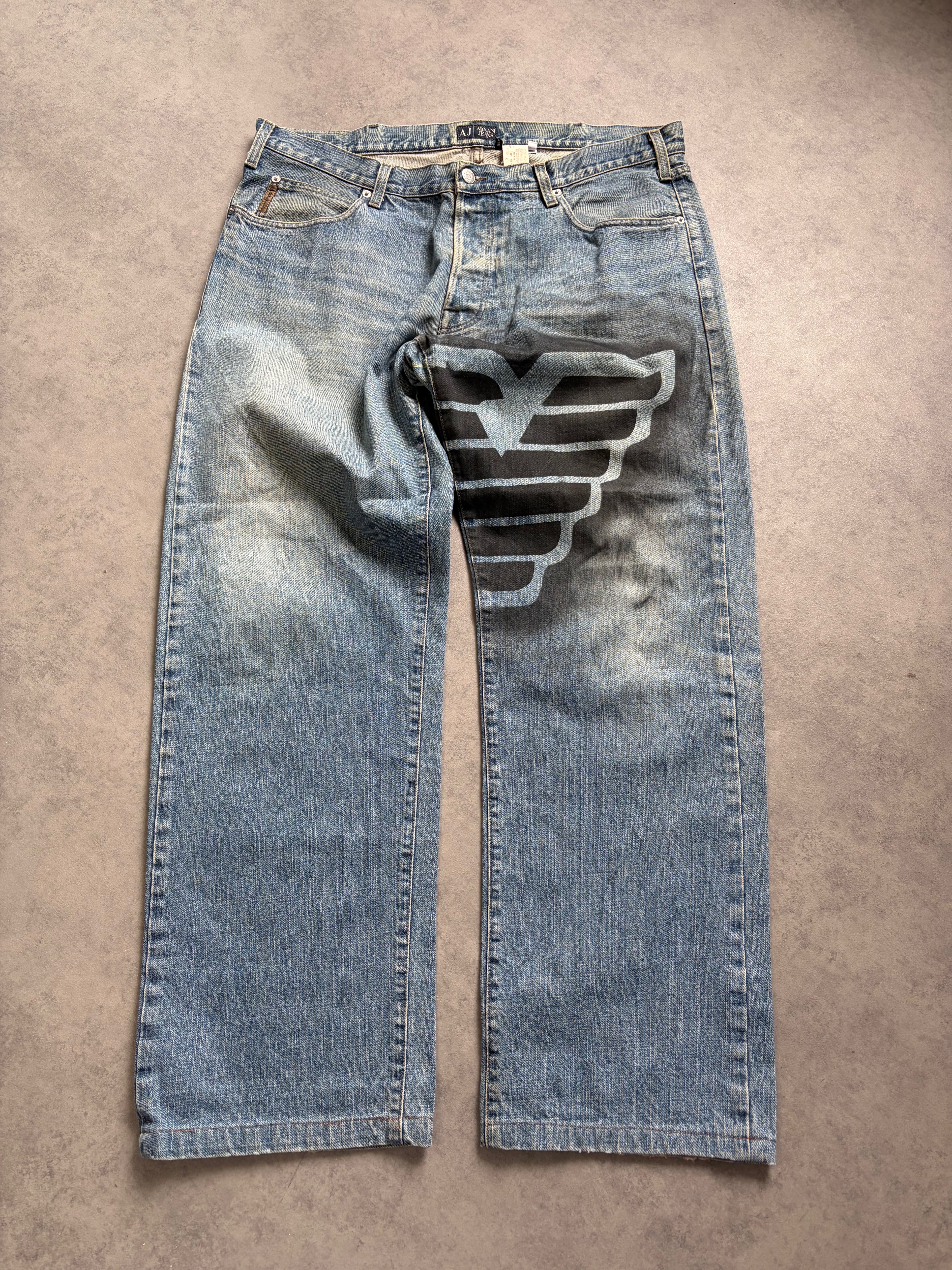 Armani Big Print Jeans Baggy(M)